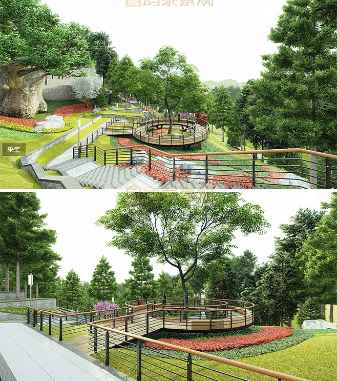 園林景觀山地公園景觀設(shè)計su模型lumi.